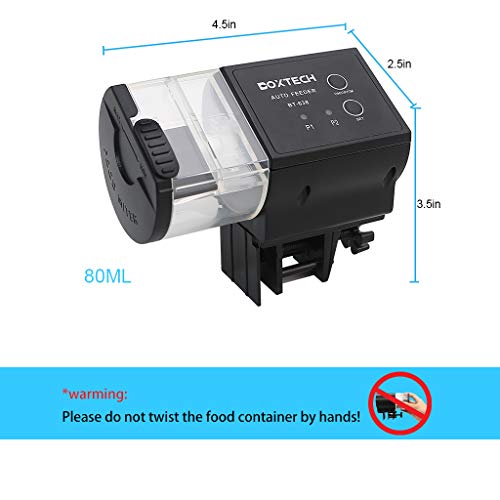 Boxtech Automatic Fish Feeder Aquarium Tank Timer Fish Feeder Two 1.5V Battery Operated