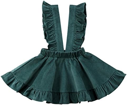 Baby Girls Velvet Suspender Skirt Infant Toddler Ruffled Casual Strap Sundress Summer Outfit Clothes