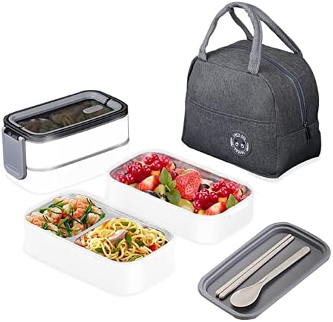 Stainless Steel Lunch Box 2 Layers Bento Box for Kids and Adults