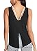 Mippo Active Wear Women's Workout Tops Sexy Backless Yoga Shirts Tie Back Tank Tops Loose Fit Muscle Running Gym Tops Fashion Sleeveless Shirts Yoga Sport Clothing 2019 Black M
