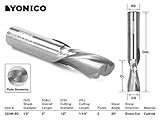 Yonico 32240-SC CNC Router Bit Down Cut Solid Carbide with 1/2-Inch X 1-1/4-Inch X 1/2-Inch X 3-Inch 1/2-Inch Shank