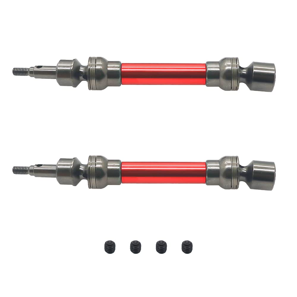 RCAWD ARRMA 3S Drive Shaft set,Front/Rear Drive Shafts for 1/10 ARRMA 3s & Mega Vorteks Senton Granite old Big Rock Upgrades Parts 2pcs (Red)