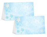 POP parties Snow Princess Table Tents - 12 Winter Wonderland Buffet Cards - Snowflake Place Cards - Snowflake Decorations - Winter Wonderland Party Decorations - Snowflake Party Supplies