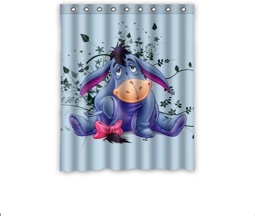 Personalized Custom Animation Eeyore Donkey From Winnie the Pooh Window Curtain / Drapery / Panels / Treatment Thermal Insulated Blackout Window Curtains 52 "x 63" Inch Home Decoration