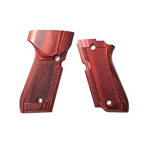 パンドラアームズ[PANDRA ARMS]／ウッドグリップ KSC製 M93RII（チェッカー／レッド）