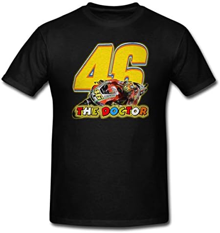 Valentino Rossi 46 The Doctor Ducati Marlboro MotoGP Rider Black Men T-Shirt (Small)