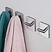 TISHOT Adhesive Hooks, Rope Towel Hanger with Stainless Steel Super Powerful Stick On Hooks for Home, Kitchen, Bathroom, Heavy Duty Wall Mount Coat Hanging Rack - (4 Pack)
