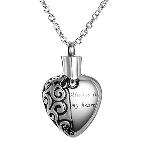 AMIST Always in My Heart Cremation Jewelry Keepsake Pendant Memorial Urn Necklace (Always in my heart â…¢)
