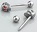 CrazyPiercing 4Pcs 14G Stainless Steel Skull Diamonds Tongue Rings Barbell Piercing Tongue Bars Body Percing Jewelry