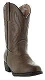 Country Love Little Rancher Kids Cowboy Boots K101-1001 (12, Brown)