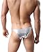 MuscleMate Super Hot Men's Thong Comfort Underwear, Low Raise Thong Underwear (M, Silver)