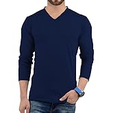 URBAN CREST V Neck T Shirts Men – Light and Soft Pullover T Shirt with Long Sleeve- Perfect for Daily Use or Casual Events