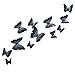 Butterfly Wall Decals - Butterfly Wall Stickers - 3D Butterfly Wall Stickers - Butterfly Wall Art - Wall Decals for Bedroom - Teen Room Decor - Black Butterfly Wall Stickers (12 pcs)