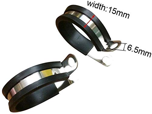 Temoyj Cable Clamp,10 Pack 2 Inch Stainless Steel Cable Clamp, Pipe Clamp, Metal Clamp, Rubber Cushioned Insulated