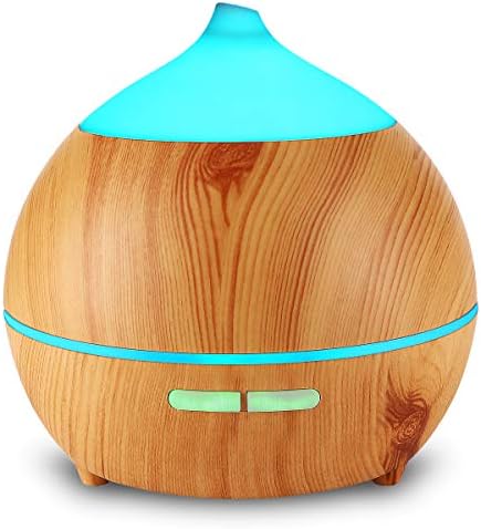 Mulcolor Aromatherapy Essential Oil Diffuser, 250ml Ultrasonic Diffuser for Essential Oils, Cool Mist Aroma Diffuser Humidifier, Waterless Auto Shut-Off, 7 Colored LED Lights, Adjustable Mist Mode