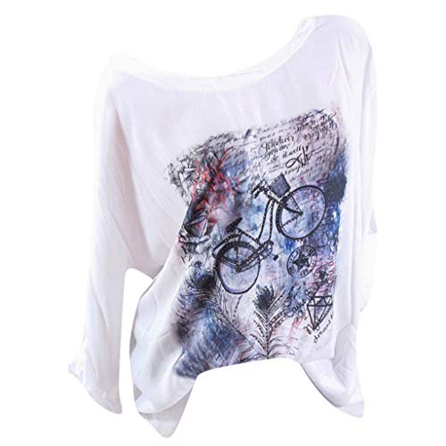 Bicycle Shirts Women Casual Long Sleeve T Shirt O Neck Loose Pullover Tops Blouse