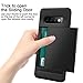 Vofolen Cover for Galaxy S10 Case Wallet Credit Card Holder ID Slot Sliding Door Hidden Pocket Anti-Scratch Dual Layer Protective Hard Shell Rugged TPU Bumper Armor for Samsung Galaxy S10 (Black)