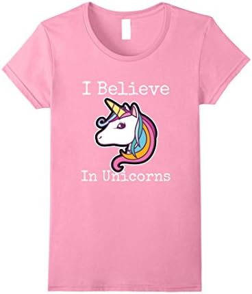 Womens I Believe In Unicorns Tee Shirt Large Pink