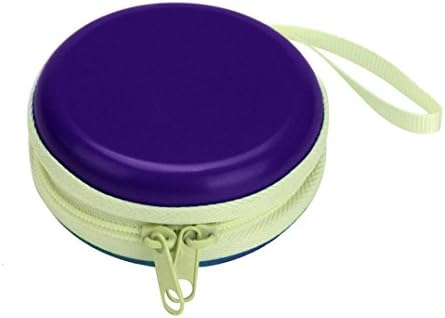Prettymenny Portable Mini Earphone Bag ,Coin Purse Headphone Case Cable Storage Box (Purple)