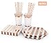 69 Pieces - Rose Gold Paper Plates - Striped White and Rose Gold Party Plates and Napkins Sets - Disposable Dinnerware Set for 8 Guests