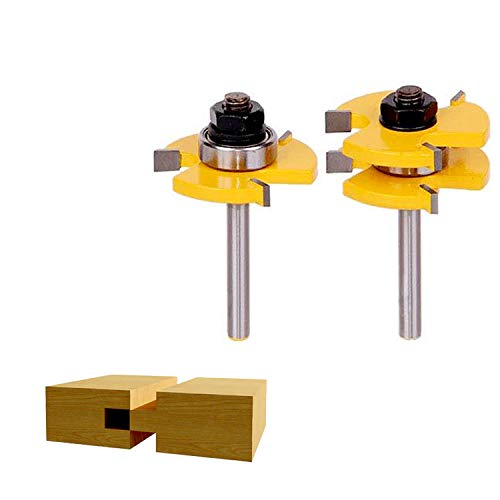Vlocemon 1/4 Inch Shank Tongue and Groove Router Bit Set