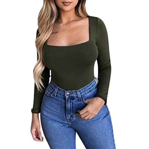 image for HIRIRI Women Dressy Tops Sexy Full Sleeve Long Sleeve Slimming Shirt S