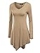 Made By Johnny MBJ WT737 Womens Long Sleeve Handkerchief Tunic XL Taupe