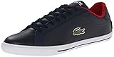 Lacoste Men's Grad Vulc TS Casual Shoe Fashion Sneaker, Dark Blue/Red, 9 M US