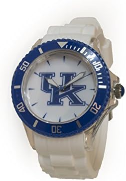 University of Kentucky Sporty White Watch. Officially Licensed NCAA Logo UK. Quartz with Second Hand and Silicone Adjustable Band. Perfect Gift Item for Kentucky Wildcats Fans!