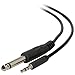 Parts Express 3.5mm im-Plug Stereo Male to 1/4 Mono Male Adapter Cable 6 ft.