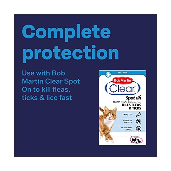 Bob Martin Clear | Spot On Wormer for Cats & Kittens | 100% Effective Tapeworm Treatment (2 Pipettes)