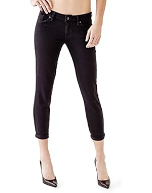 GUESS Mid-Rise Crop Jeans in Black Wash