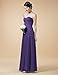 Remedios A-Line Chiffon Bridesmaid Dress Strapless Long Prom Evening Gown, #111 Purple,US8