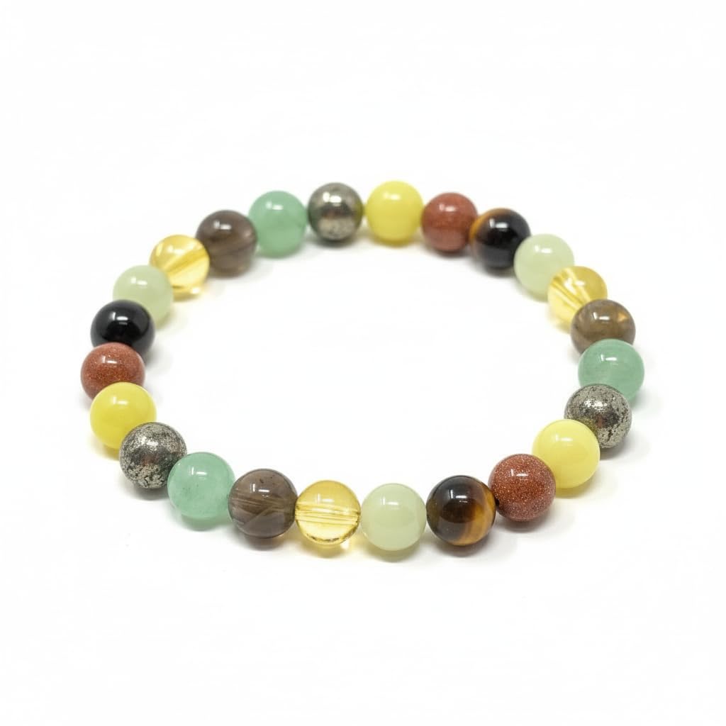 Soulcafe Manifest Prosperity & Success Crystal Bead Bracelet – Natural Gemstone Stretch Bracelet for Abundance
