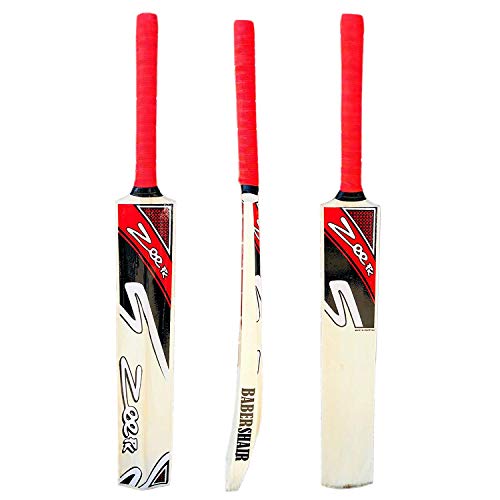 Zeepk Cricket Bat Play Like The Pros Adult Size, Cricket Tennis Ball Bat Handcrafted Kashmir Willow with Durable Comfortable Rubber Grip Short Handle Thick Edge Blade 44mm Light Weight 2lbs (Red) - Thumbnail 3