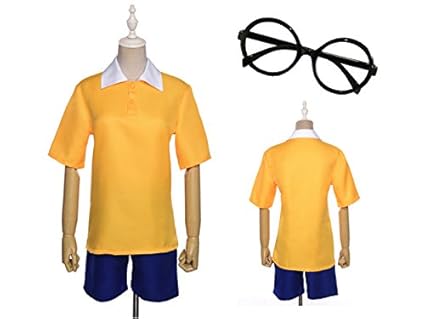 Amazon のび太 風 コスプレ メガネ セット 衣装 半袖 ハロウィン Amazon のび太 風 コスプレ メガネ セット 衣装 半袖 ハロウィン