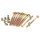 uxcell M6 x 90mm Hex Key Drive Socket Cap Furniture Bolt w M6 x 13mm Barrel Nut 10 Set