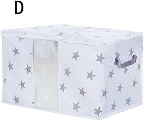 Yeefant Durable Moistureproof and Mouldproof Foldable Oxford Cloth Storage Bag Clothes Blanket Quilt Closet Sweater Organizer Box Pouches,Stars Pattern Large, 23.6x16.9x14.2 Inch