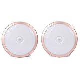 YRLED Rechargeable Motion Sensor Night Light, LED Closet Stair Light, Safe Lights for Hallway, Bathroom, Bedroom, Kitchen, etc. (Pack of 2)