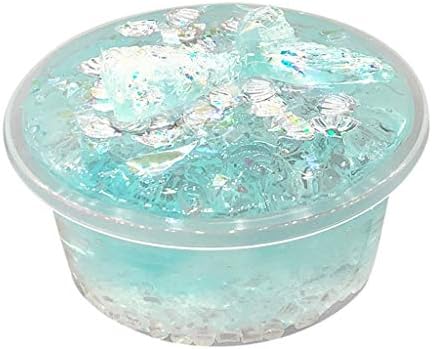 AZRtoys Slime Charms Mud - Beautiful Mermaid Tail Charms Mixing Fluffy Plasticine Clay Toy Stress Relief Sludge Toys Gift for Kids Adult (Light Blue, 55ml)