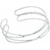 Caiyao Boho Upper Arm Bracelet Cuff Bangle for Women Layers Crossing Gold Silver Adjustable Armband fashion Jewelry-Gold