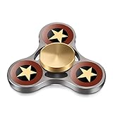 TOOBOM Metal Fidget Spinner Long 3 Minutes, Quality Bearing Quiet Fidget Toy Stress Reducer Hand Spinner Tri Spinner for Kids Children Adult