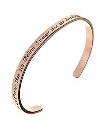 Kendasun Jewelry You are Braver Than You Believe Stronger Than You Seem and Smarter Than You Think Cuff brazalete