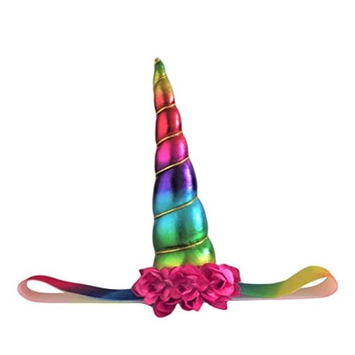 HXINFU Jumbo Unicorn Horn Headband Elastic Hairband Halloween Unicorn