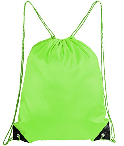 Mato & Hash Basic Drawstring Tote Cinch Sack Promotional Backpack Bag Lime