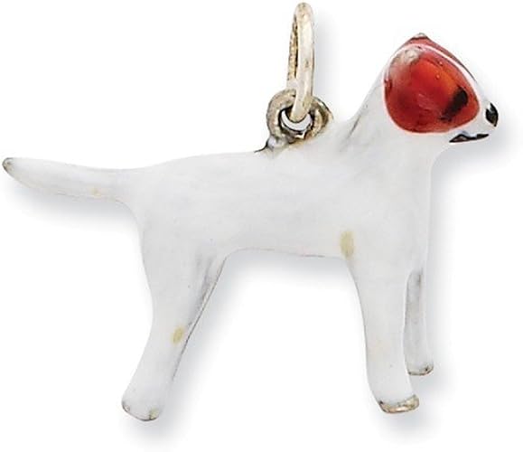 Sterling Silver Enameled Jack Russell Charm Jewelry