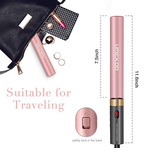UMICKOO Hair Straightener,Upgraded Flat Iron for Hair With Real-Time Temperature Display And Adjustable Temperature,1 Inch (Rose Gold)