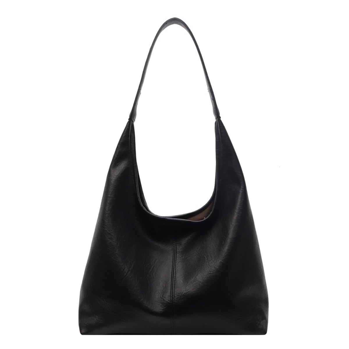 Damen Hobo Bag - Vegan Leder Tote, Schultertasche Handtasche & Geldbörse für Frauen Groß Weich Schultertasche, Schwarz