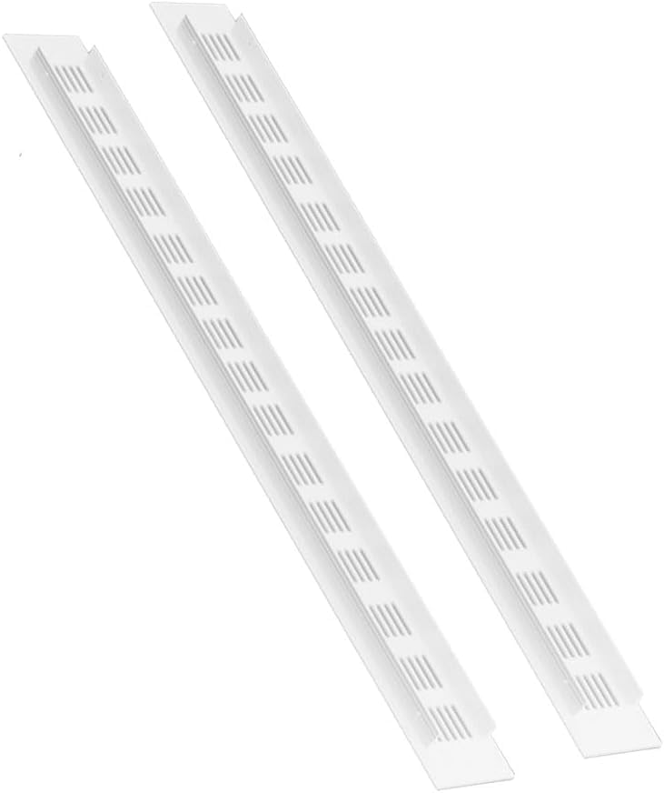 2 Pcs White Air Vent Grille Cover 600mm x 80mm Aluminum Alloy Kitchen Air Vent Cover Cupboard Vents 24 x 3 Inch Fridge Vent Louvred Wall Vent Grille Ventilation Cover