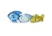 Fetch Pet Products Fish 3 Pack Multiple Squeaker Dog Toy, Brightly Colored Plush, 3 Squeakers and Crinkle, for Small Dogs, Indoor and Outdoor Play - Ocean Buddies